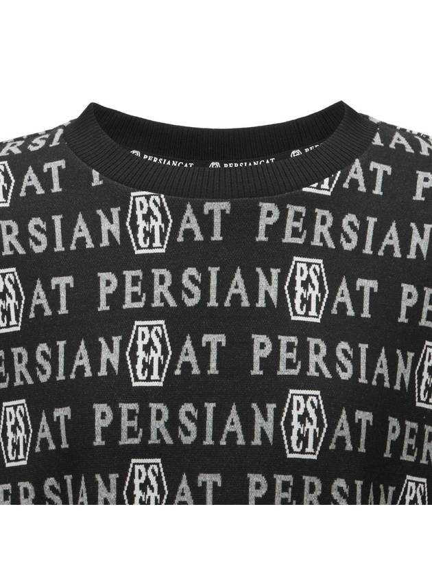 WOMEN logo jacquard knit black - PERSIANCAT - BALAAN 3