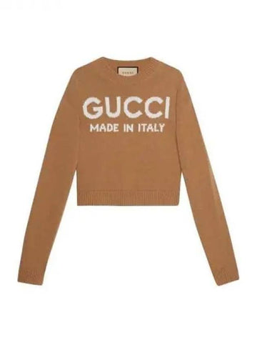 Front logo intarsia wool knit 270420 - GUCCI - BALAAN 1