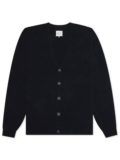 Back Stitch Logo Wool V-Neck Cardigan Navy - MAISON MARGIELA - BALAAN 2