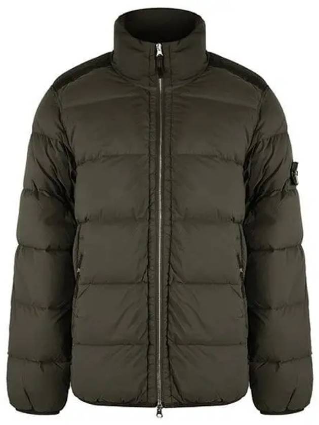 Logo Patch High Neck Padding Jacket Green - STONE ISLAND - BALAAN 2