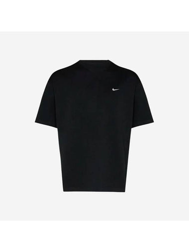 Solo Swoosh French Terry Short Sleeve T-Shirt Black - NIKE - BALAAN 1