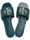 Eleanor Logo Decorated Slide Sandals Blue - TORY BURCH - BALAAN 3