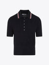 Textured Stitch Cotton Short Sleeve Polo Shirt Navy - THOM BROWNE - BALAAN 2