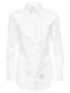 Diagonal Stripe Satin Weave Supima Oxford Shirt White - THOM BROWNE - BALAAN 2