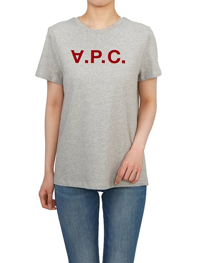 VPC Red Logo Cotton Short Sleeve T-Shirt Grey - A.P.C. - BALAAN 7