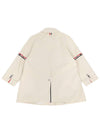 Waterproof Cotton Twill Striped Armband Cropped Car Coat Khaki - THOM BROWNE - BALAAN 3