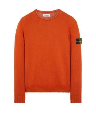 Cotton Badge Crew Neck Knit Top Orange - STONE ISLAND - BALAAN 2