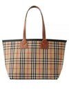 London Check Medium Cotton Tote Bag Archives Beige - BURBERRY - BALAAN 2