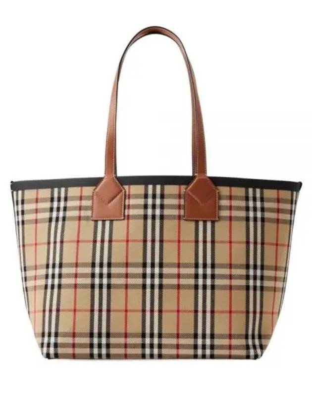 London Check Medium Cotton Tote Bag Archives Beige - BURBERRY - BALAAN 2