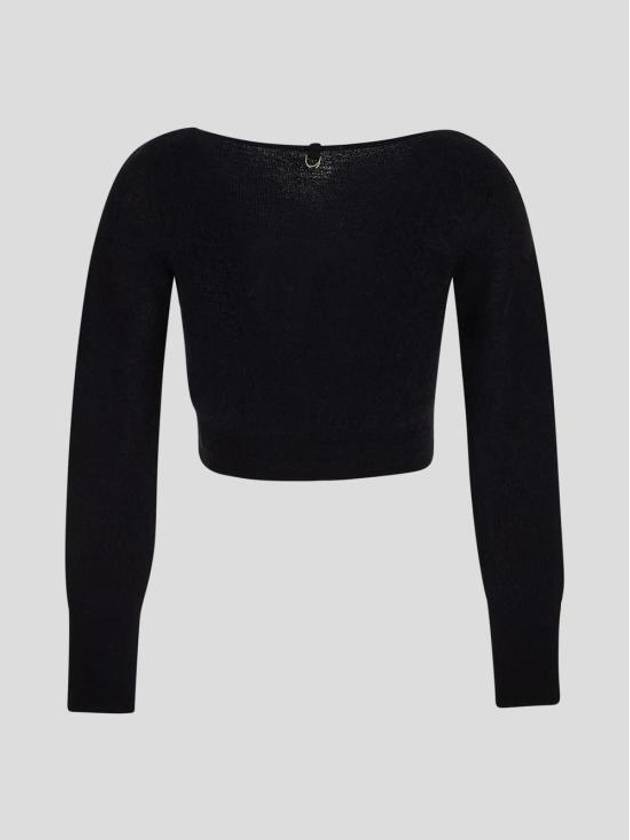 Le Alzou Cropped Cardigan Black - JACQUEMUS - BALAAN 3