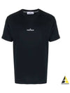 Garment Dyed Institutional One Print Cotton Jersey Short Sleeve T-Shirt Navy - STONE ISLAND - BALAAN 2