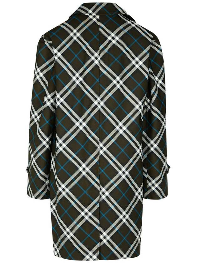 Burberry 'Check' Green Polyester Trench Coat - BURBERRY - BALAAN 3