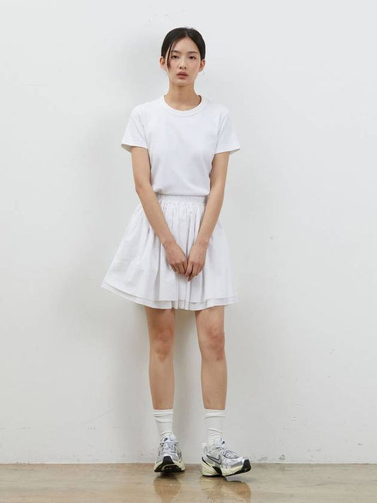 Double frill cotton miniskirt white - RYUL+WAI: - BALAAN 2