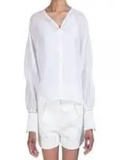 Leccio Ramie Gauze Lace Blouse White - MAX MARA - BALAAN 2