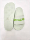 Women's Embossed Logo Slippers Pistachio - BURBERRY - BALAAN.