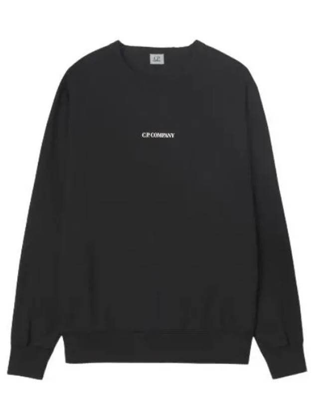 Light Fleece Logo Sweatshirt Black T Shirt - CP COMPANY - BALAAN 1