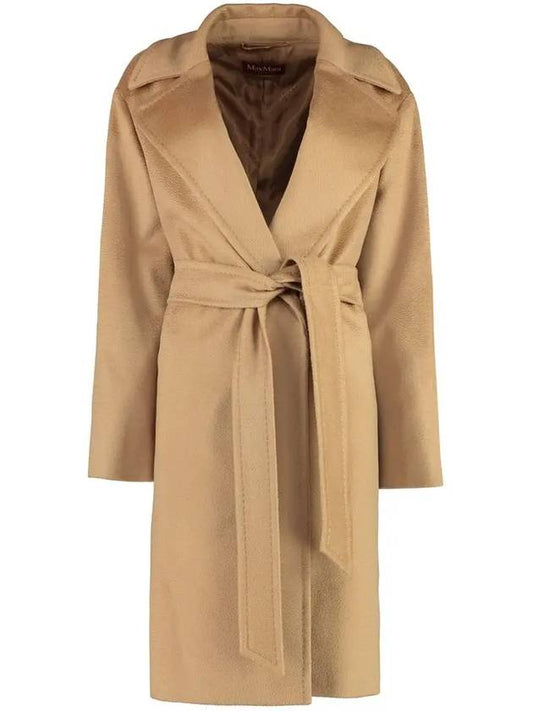 Women's Tigre Wool Wrap Single Coat Camel - MAX MARA - BALAAN 2