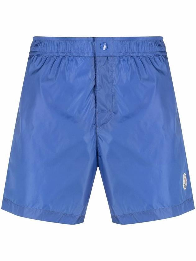 Men's Logo Patch Three Stripes Lining Swim Shorts Blue - MONCLER - BALAAN 1