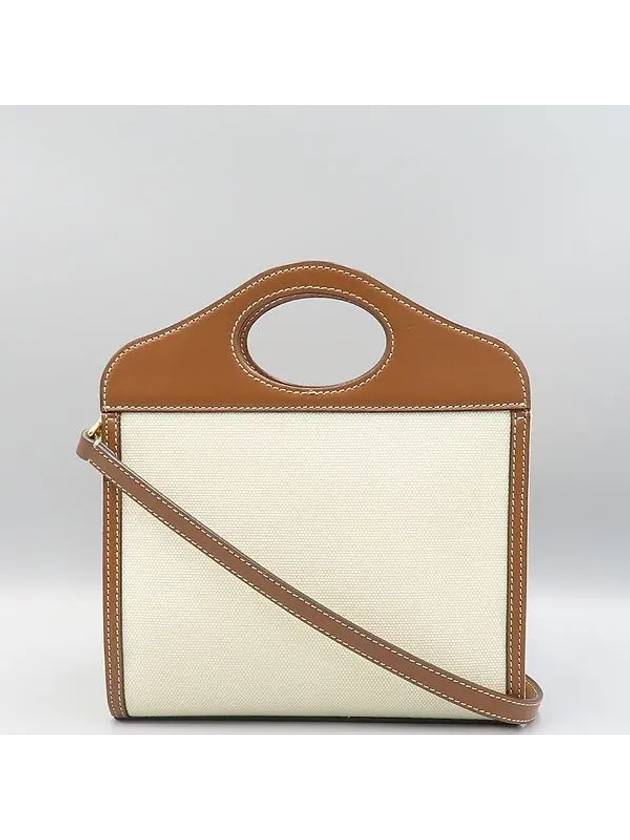 8014615 Horseferry Mini Two tone Canvas Leather Pocket Cross Bag 2WAY - BURBERRY - BALAAN 3