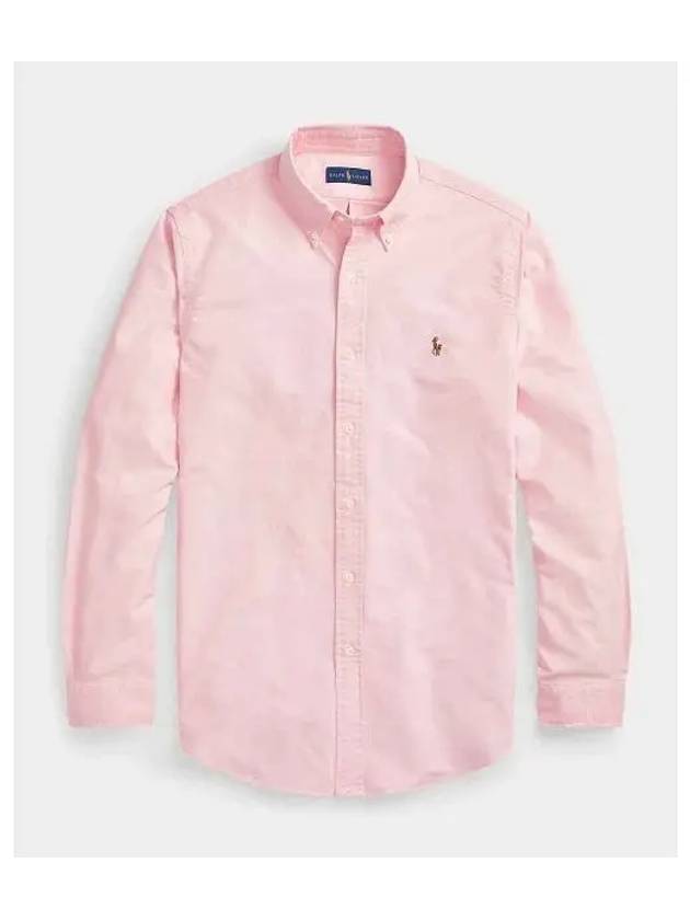 Embroidery Pony Oxford Long Sleeve Shirt Pink - POLO RALPH LAUREN - BALAAN 2