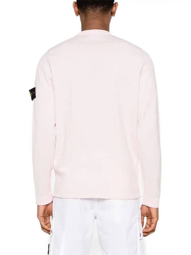 Raw Hand Cotton Crewneck Knit Top Pink - STONE ISLAND - BALAAN 5