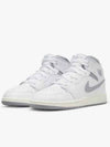 Air Jordan 1 Mid High Top Sneakers White Stealth - NIKE - BALAAN 4