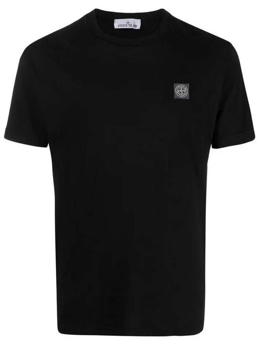 Organic Cotton Short Sleeve T-Shirt Black - STONE ISLAND - BALAAN 2