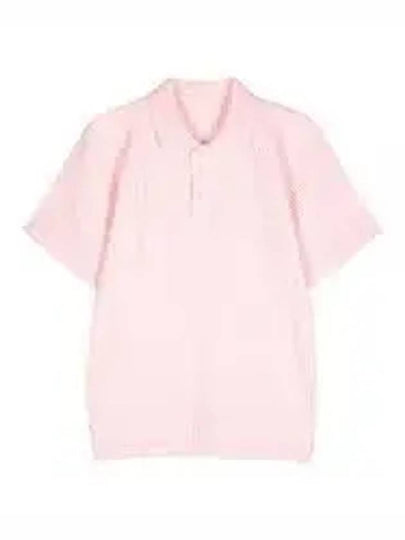 Homme Plissé MC May Knit Polo Shirt Pink - ISSEY MIYAKE - BALAAN 2