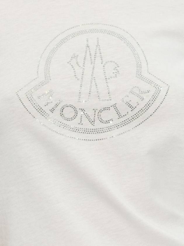 Crystal Logo Short Sleeve T-Shirt Off White - MONCLER - BALAAN 6