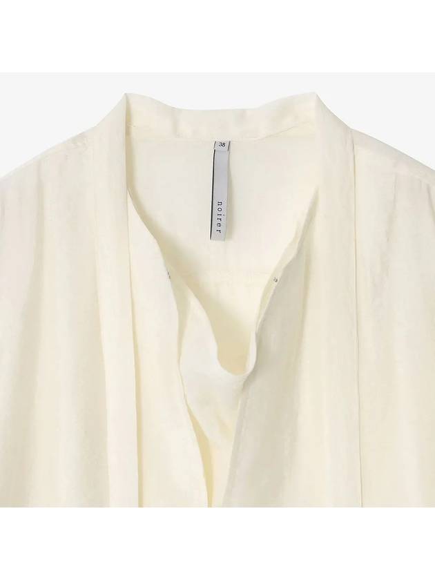 Pre-order delivery June 3 Silk Drape Scarf Blouse Cream - NOIRER FOR WOMEN - BALAAN 5