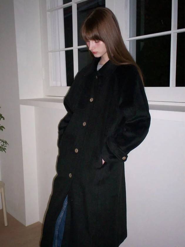 Parisian wool trench coat black - LETTER FROM MOON - BALAAN 4