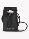 Men's Mini Drawstring Bucket Bag Black - SALVATORE FERRAGAMO - BALAAN 3