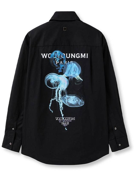 Luminous Jellyfish Back Logo Long Sleeve Shirt Black - WOOYOUNGMI - BALAAN 2