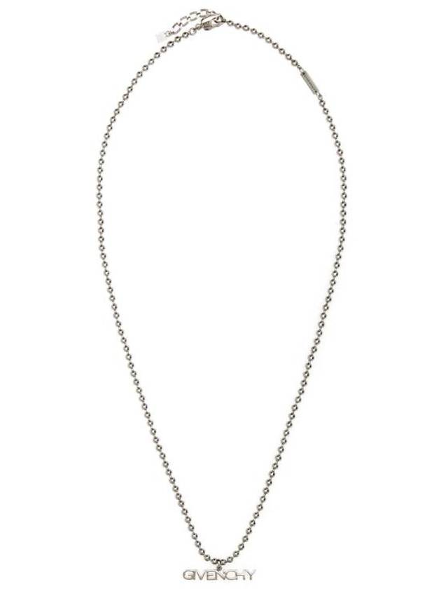 Metal Beaded Chain Necklace Silver - GIVENCHY - BALAAN 1