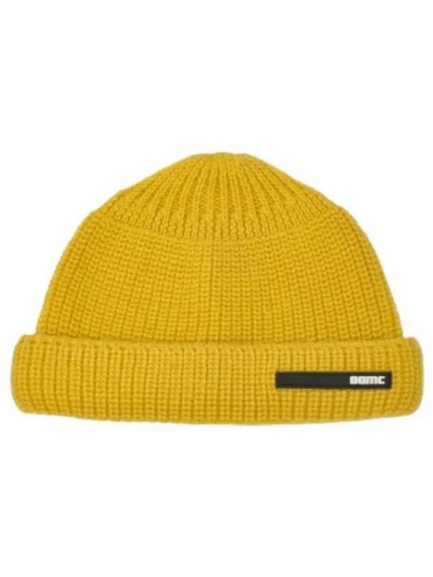 Peak Logo Patch Beanie Blazing Yellow Hat - OAMC - BALAAN 1