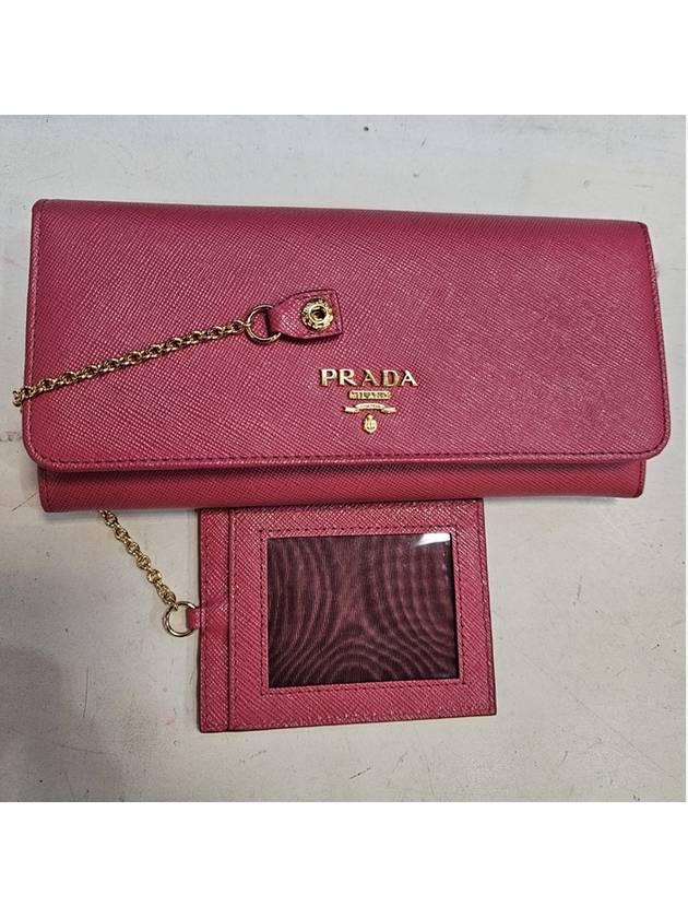 Saffiano 1MH132 pink long wallet - PRADA - BALAAN 8