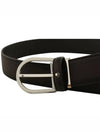 Men's Horsebit Buckle Classic Leather Belt Black - MONTBLANC - BALAAN 4