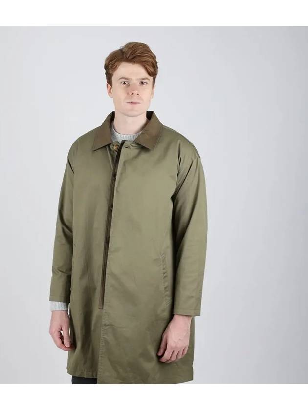 Men s color collar hidden button field trench coat CO105A - IKALOOOK - BALAAN 3