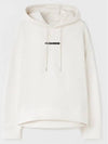 Print Logo Long Sleeve Hoodie White - JIL SANDER - BALAAN.