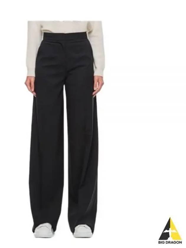 Mendoza Virgin Wool Straight Pants Black - MAX MARA - BALAAN 2