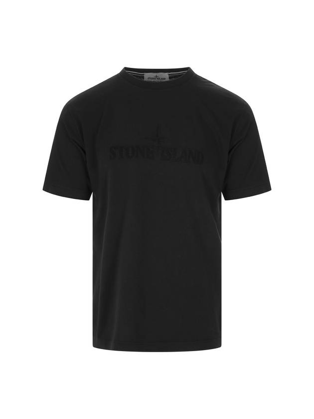 Men's Logo Short Sleeve T-Shirt Black - STONE ISLAND - BALAAN 1