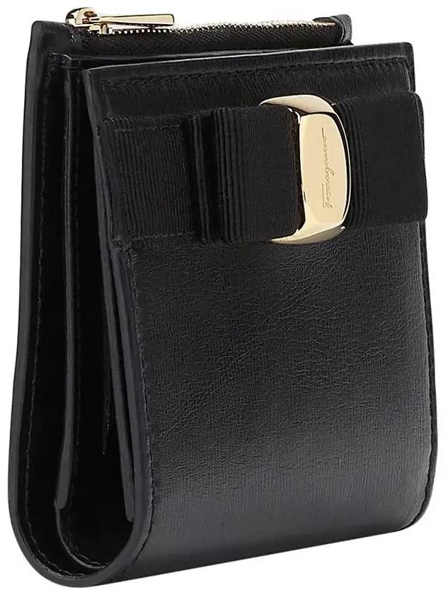 Vara Bow Half Wallet Black - SALVATORE FERRAGAMO - BALAAN 4