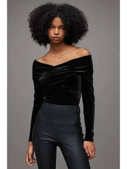 delta velvet blouse black - ALLSAINTS - BALAAN 2