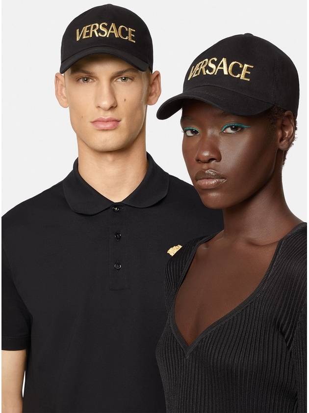 Embroidered Logo Ball Cap Black - VERSACE - BALAAN 7