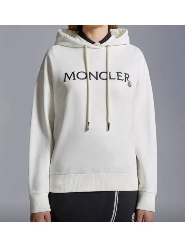 Embroidered Logo Hoodie White - MONCLER - BALAAN 2