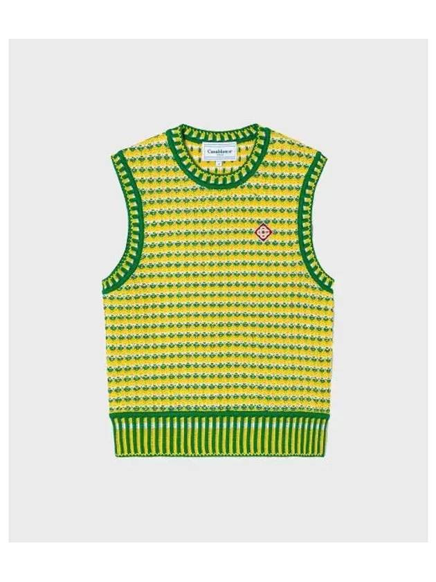 M Zig Zag Knit Vest Green KNITTED - CASABLANCA - BALAAN 1