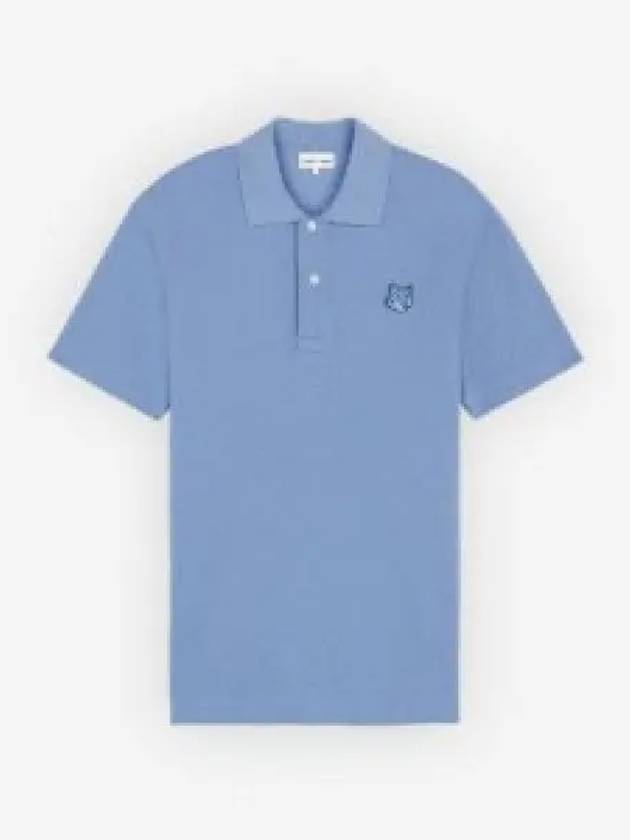 Bold Fox Head Patch Comfort Polo Shirt Blue - MAISON KITSUNE - BALAAN 2