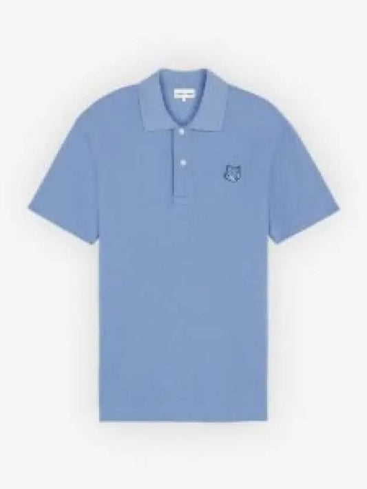 Bold Fox Head Patch Comfort Polo Shirt Blue - MAISON KITSUNE - BALAAN 2