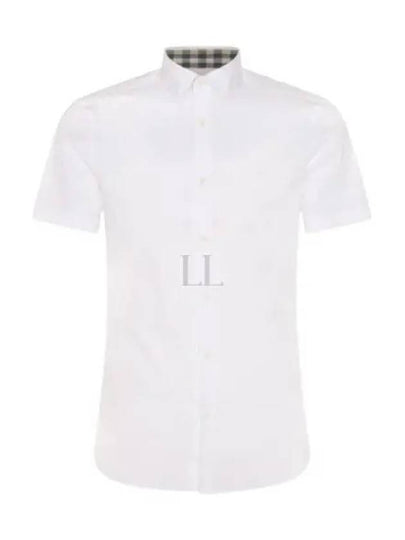 Men's Logo Cotton Short Sleeve Shirt White - BURBERRY - BALAAN 2