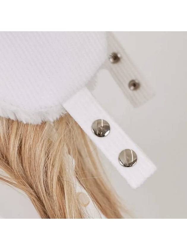 Golf Wear Corduroy Earrings Ball Cap Ivory - J JANE - BALAAN 4